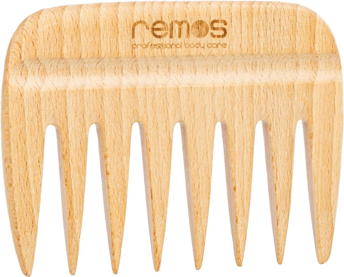 Houten Zakhaar Kam van Beukenhout met Handgreep - 9 cm