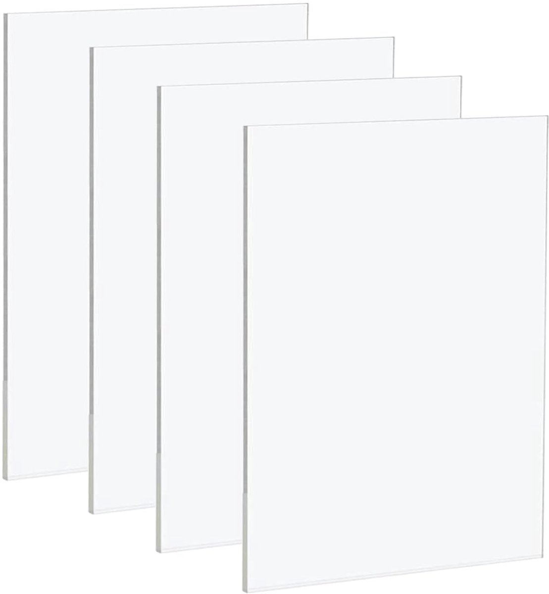 A4 Transparante Acrylplaten - Set van 4 Stuks - 3 mm Dikte voor Decoratie en Display