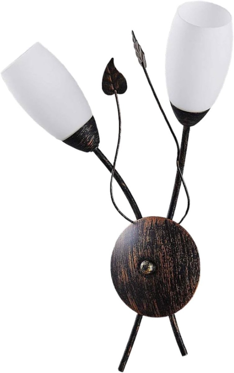 Antieke Wandlamp in Bruin van Glas voor Woonkamer en Eetkamer