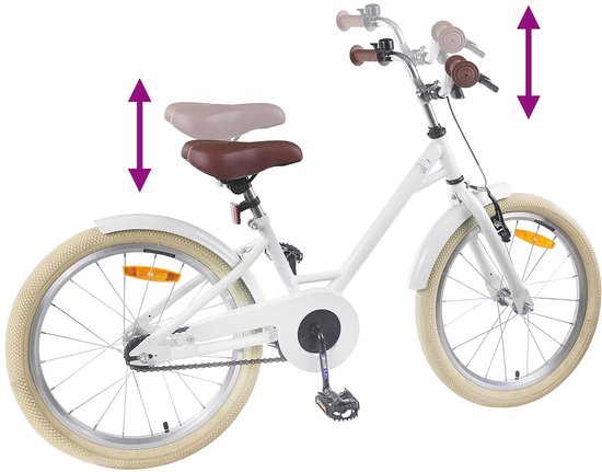 vidaXL - Kinderfiets - 18 - Inch - voor - 5-7 - jaar - oud - Wit van VidaXL — afbeelding 5