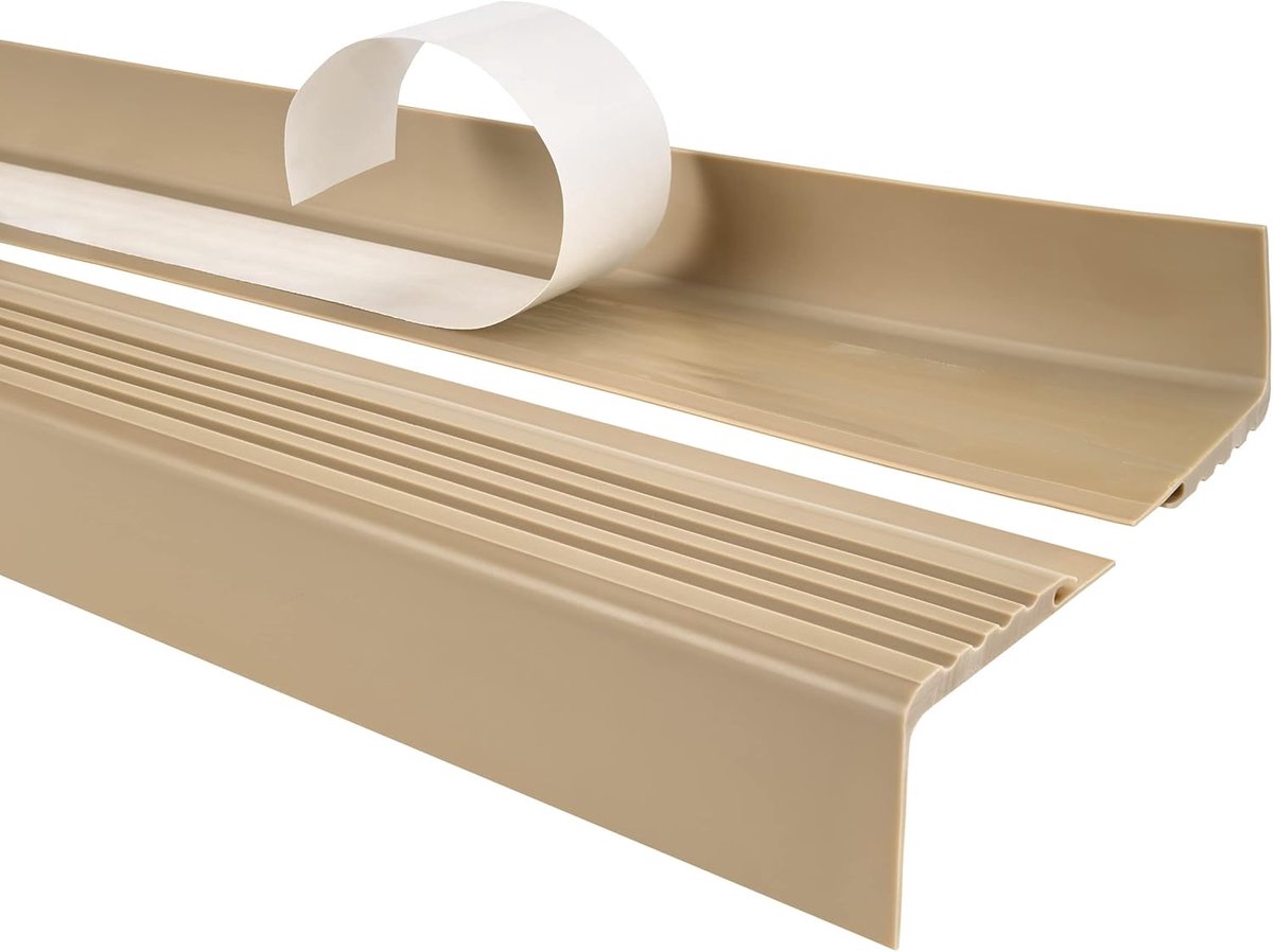 Zelfklevend Traprandprofiel - PVC Antislip Profiel 48 x 42 mm - Donkergrijs - 100 cm