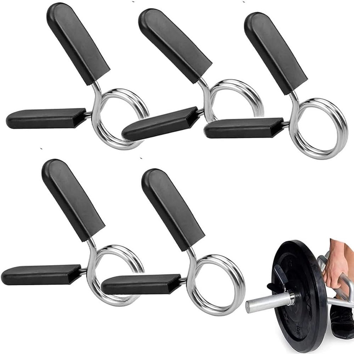 Veerklemmen voor halterstangen - 5 stuks - 3 cm - voor fitness en krachttraining