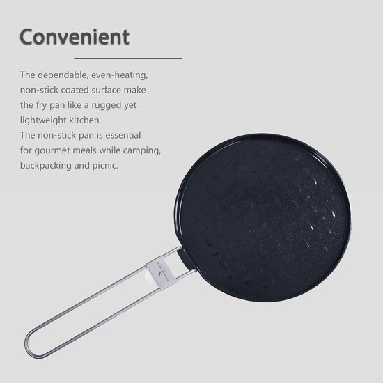 Titanium Antiaanbak Pan voor Outdoor Koken - Opvouwbaar Handvat — afbeelding 2