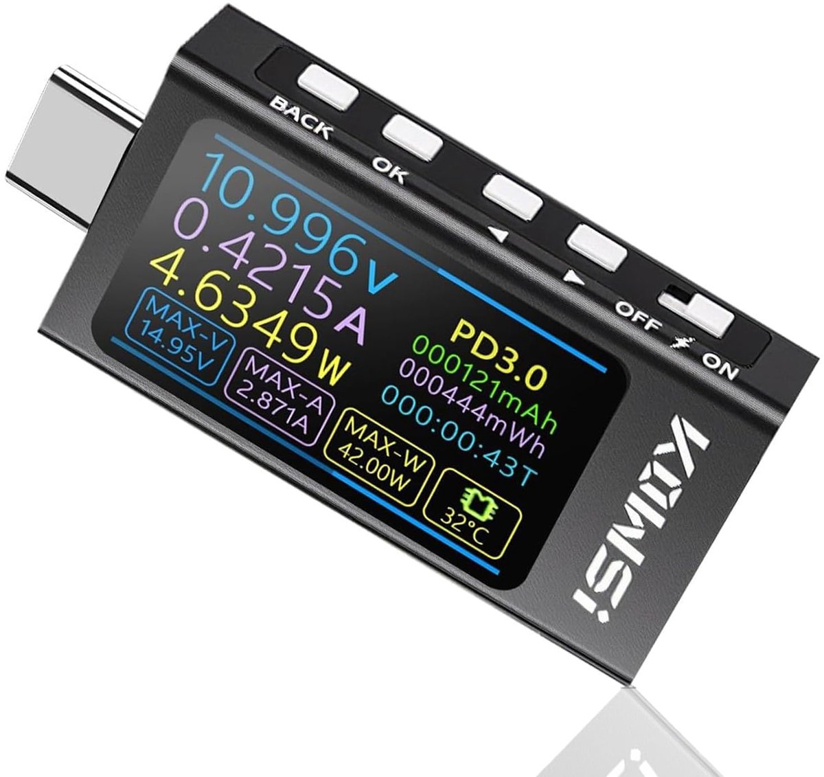USB Tester 3,3 V-40 V met Digitale Multimeter en 12 A Capaciteit