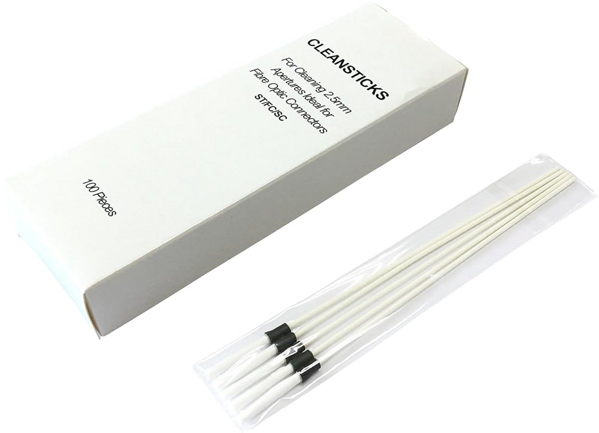 Reinigingsswabs 2,5 mm voor SC, ST en FC connectoren - 100 stuks