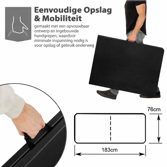 MaxxGarden Klaptafel - Inklapbare tafel - Opvouwbare Tuintafel - Weerbestendig - Inclusief handvat - 180x70x74cm van MaxxGarden — afbeelding 2