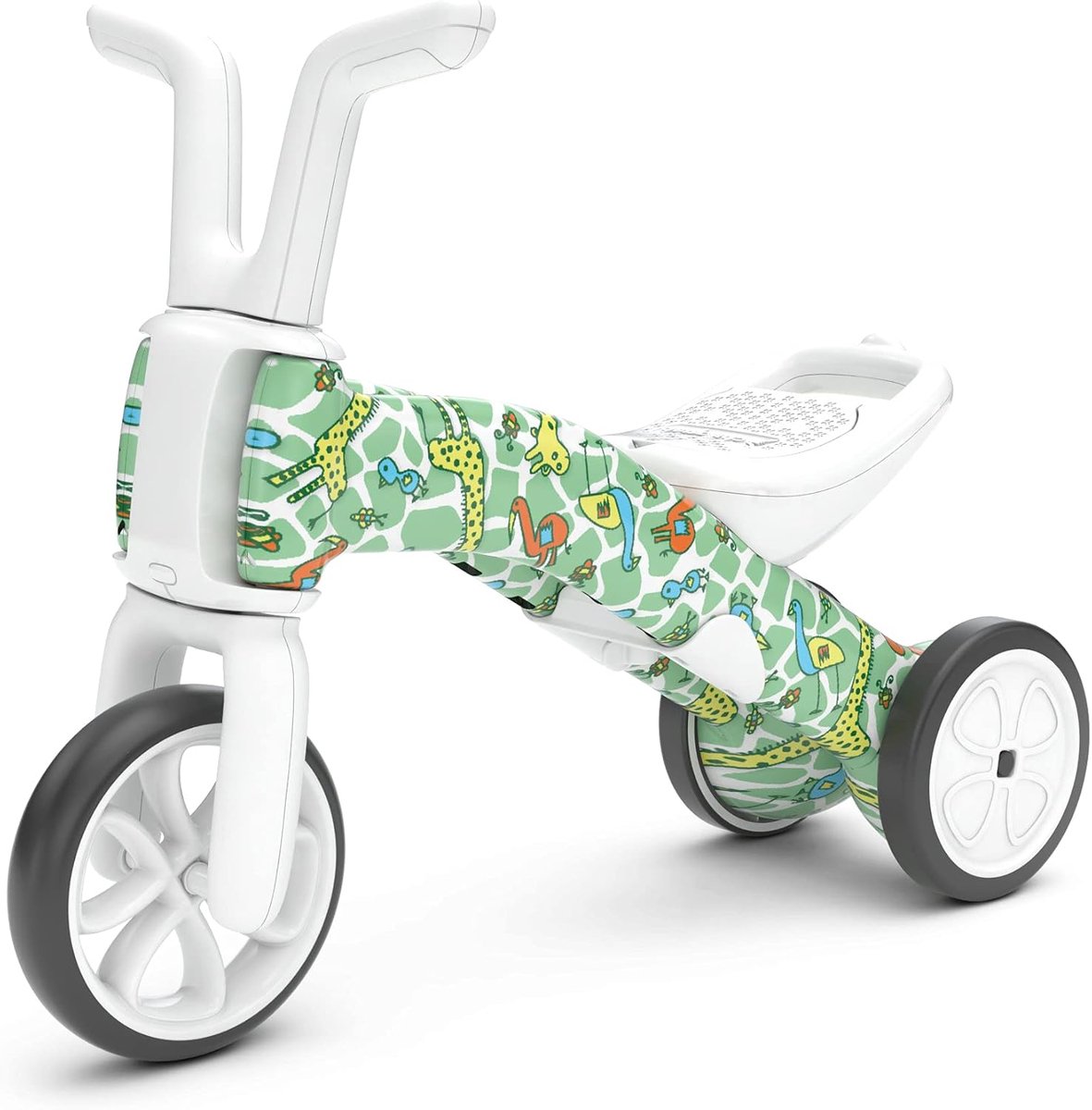 Chillafish Bunzi FAD Girafitti Balance Bike and Tricycle, 2-in-1 Toy Vehicle for 1-3 Years, Height Adjustable Baby Tricycle and First Balance Bike in One Silent Non-Marking Wheels