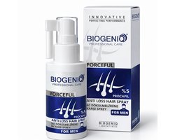 Biogeniq Forceful %5 Procapil Anti-Hair Loss Spray voor Mannen 60 ml – Professionele Haaruitval Behandeling met Procapil Complex – Versterkt Haarwortels, Stimuleert Haargroei en Vermindert Haaruitval