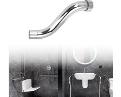 Universele Zwanenhals Kraan voor Badkamer en Keuken - S-vormige Verchroomde Uitloop, 3/4 Inch Aansluiting van Roestvrij Staal