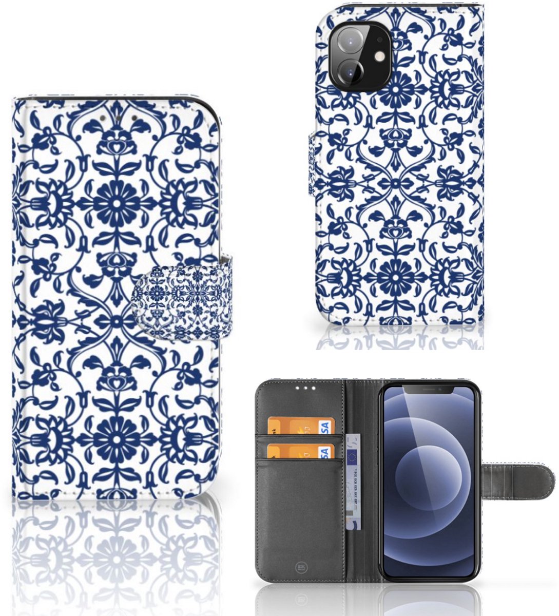 Apple iPhone 12 Mini Hoesje Flower Blue
