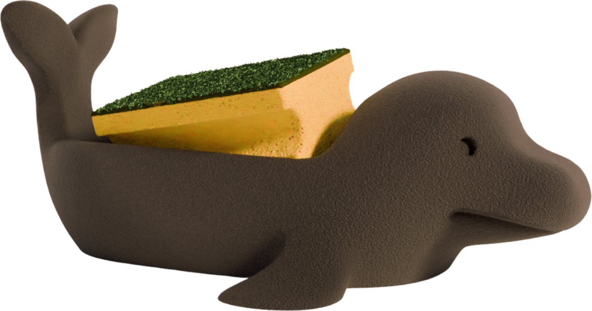 Fiastra Zeep & Spons Houder – Zeehond Design – Zwart