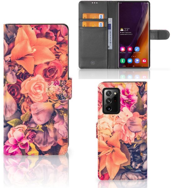 Housse Coque pour Samsung Galaxy Note20 Ultra Coque Téléphone Bouquet De Fleurs Cadeau pour le cadeau d'anniversaire de la mère