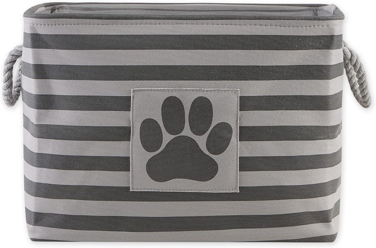 Gestreepte Paw Patch Bin - Medium Rechthoek - Grijs
