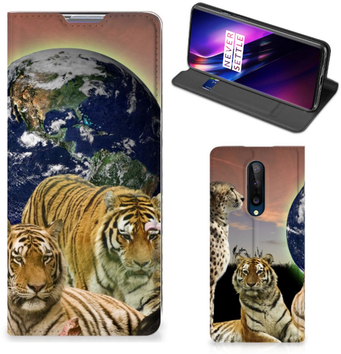 Book Case voor OnePlus 8 Hoesje maken Roofdieren