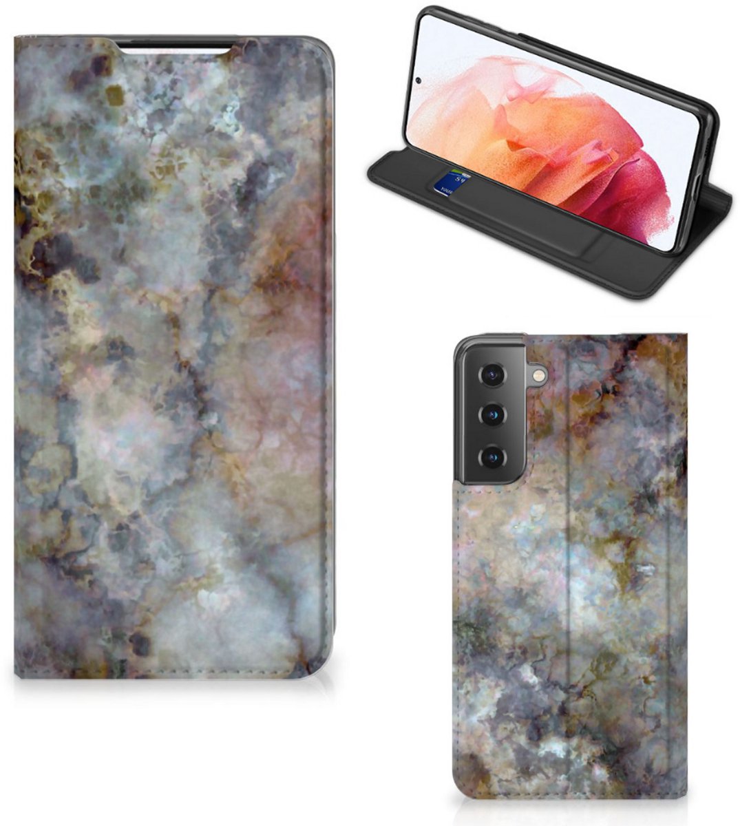 Samsung Galaxy S21 Standcase Marmer Grijs