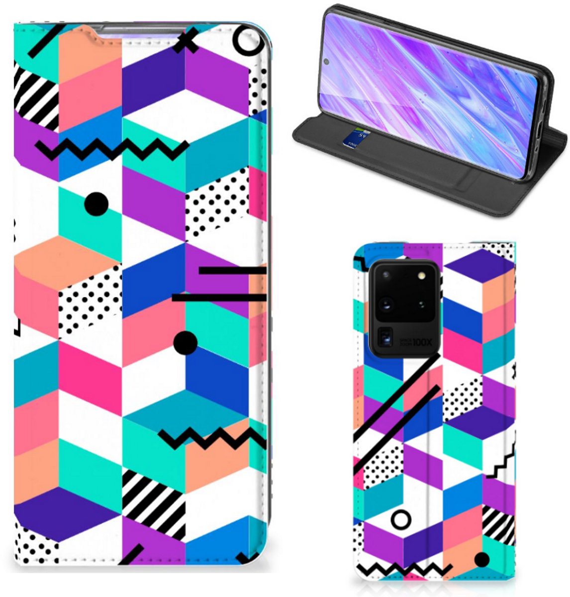 Samsung Galaxy S20 Ultra Stand Case Blokken Kleurrijk