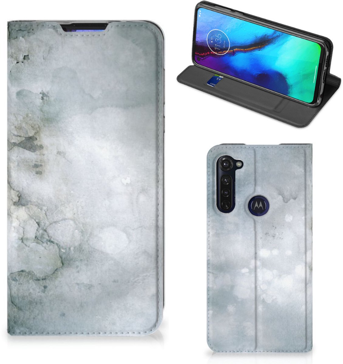 Bookcase Motorola Moto G Pro Painting Grey