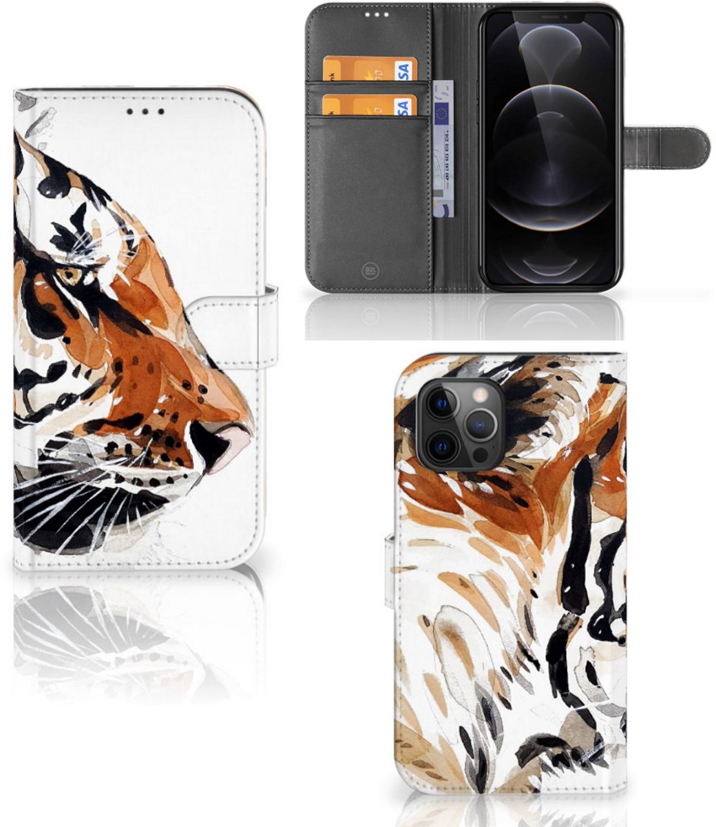 Hoesje Apple iPhone 12 Pro Max Watercolor Tiger