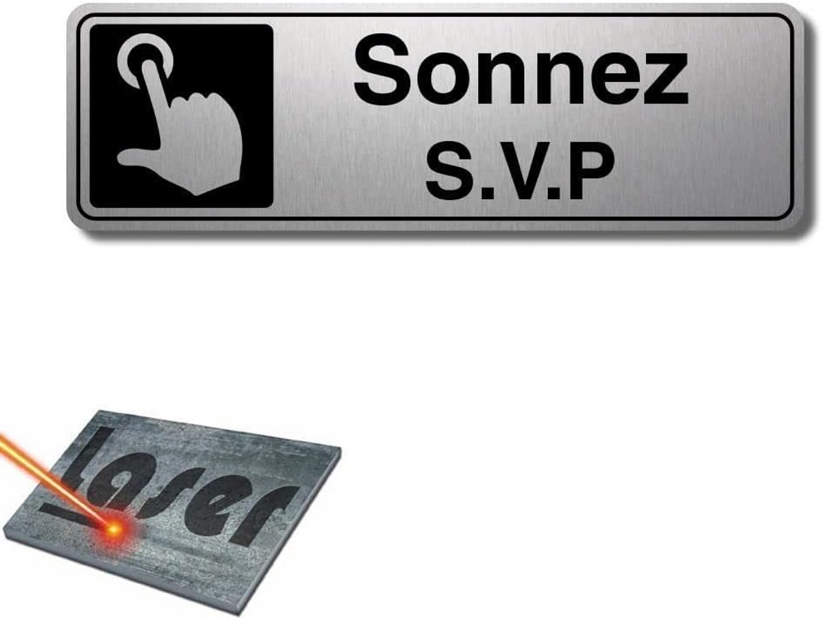 Graveerplaat zelfklevend 13 x 4 cm van geborsteld aluminium