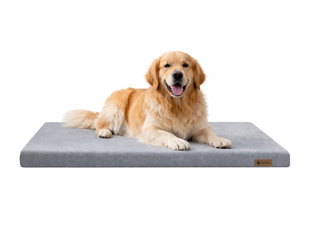 ACAZA Hondenkussen - Hondenmand - Hondenbed - 110 x 75 cm - Benchkussen voor Middelgrote en Grote Honden - Wasbaar - Grijs - Hondenkussen Wasbaar - Hondenmanden