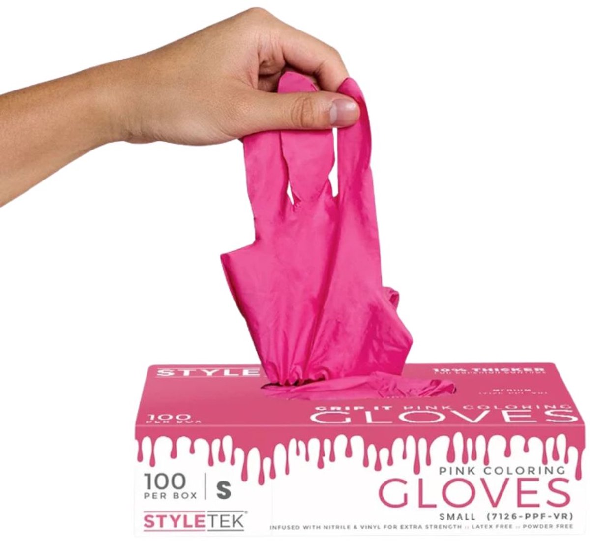 Styletek - Vinyl Roze Handschoen Poeder- & Latexvrij - 100st