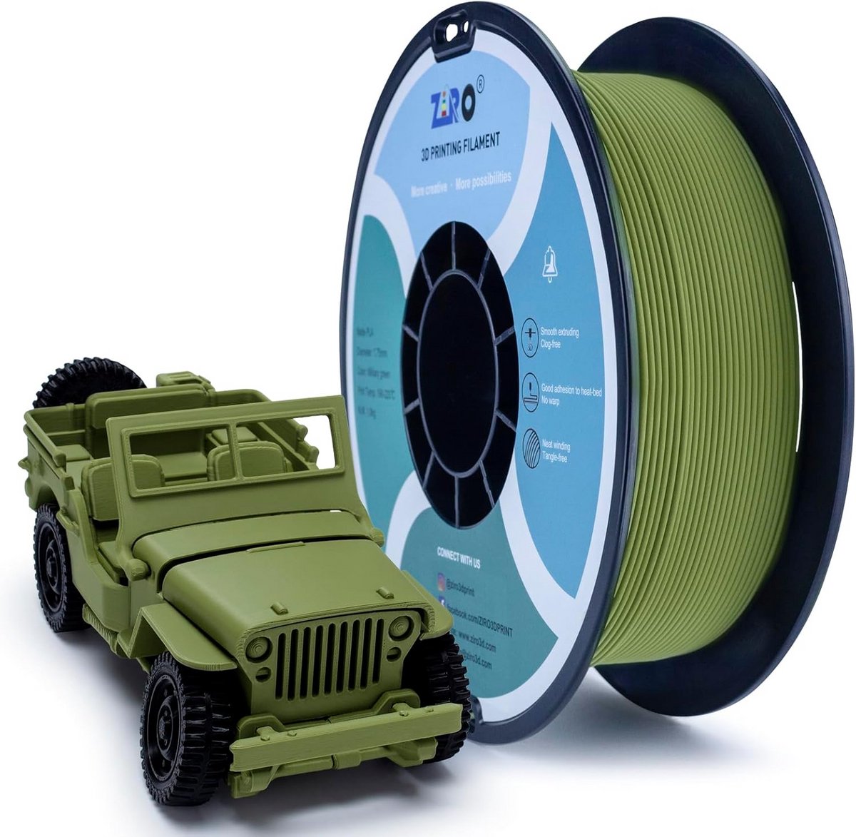 Matte PLA Filament 1.75mm - 1KG - Hoge Sterkte en Nauwkeurigheid