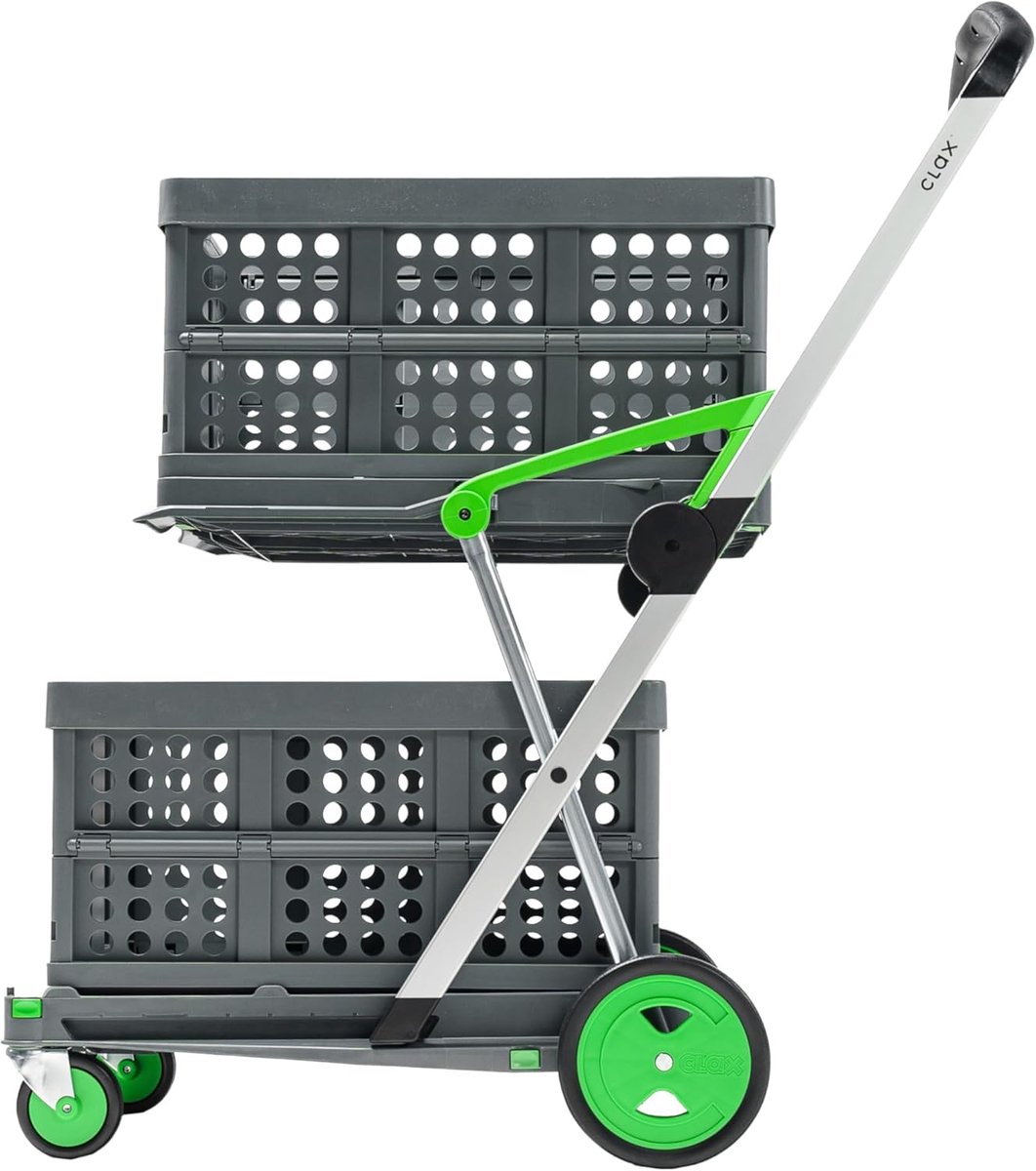 Opvouwbare trolley met 2 laden voor eenvoudig transport