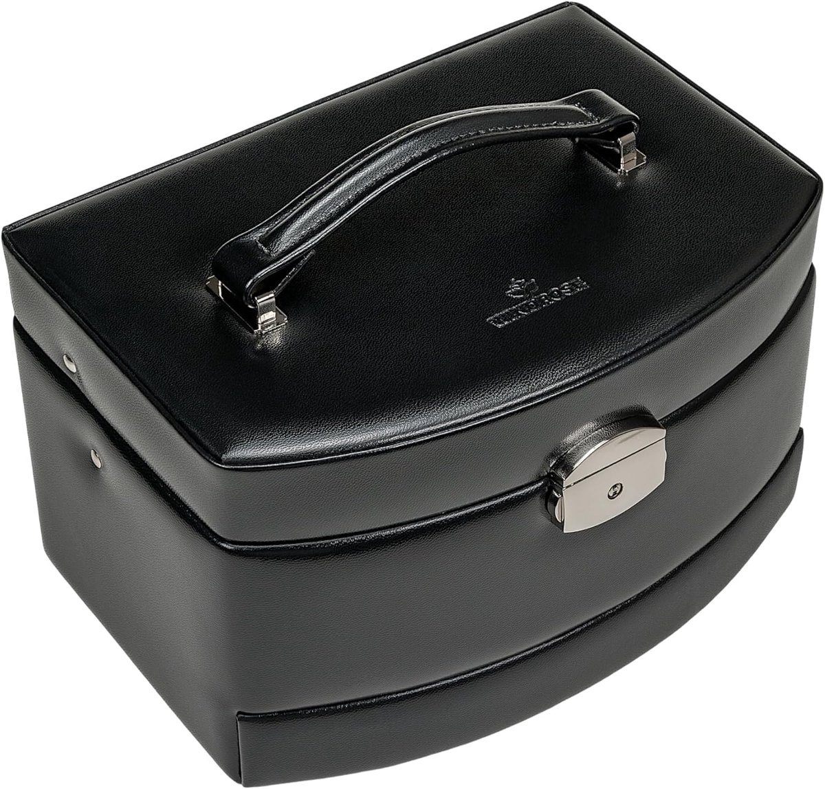 Sieradenkoffer 23 cm van synthetisch materiaal - Elegante zwarte juwelenbox voor dames