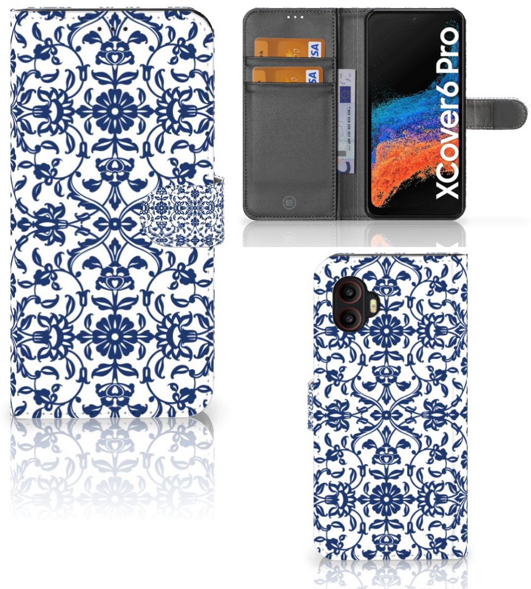 Samsung Galaxy Xcover 6 Pro Hoesje Flower Blue