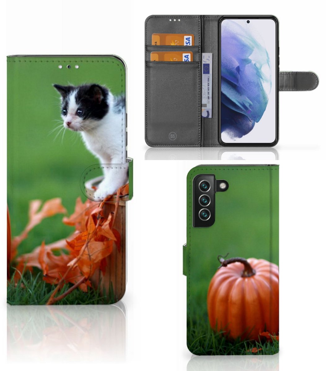Samsung Galaxy S22 Plus Telefoonhoesje met Pasjes Kitten