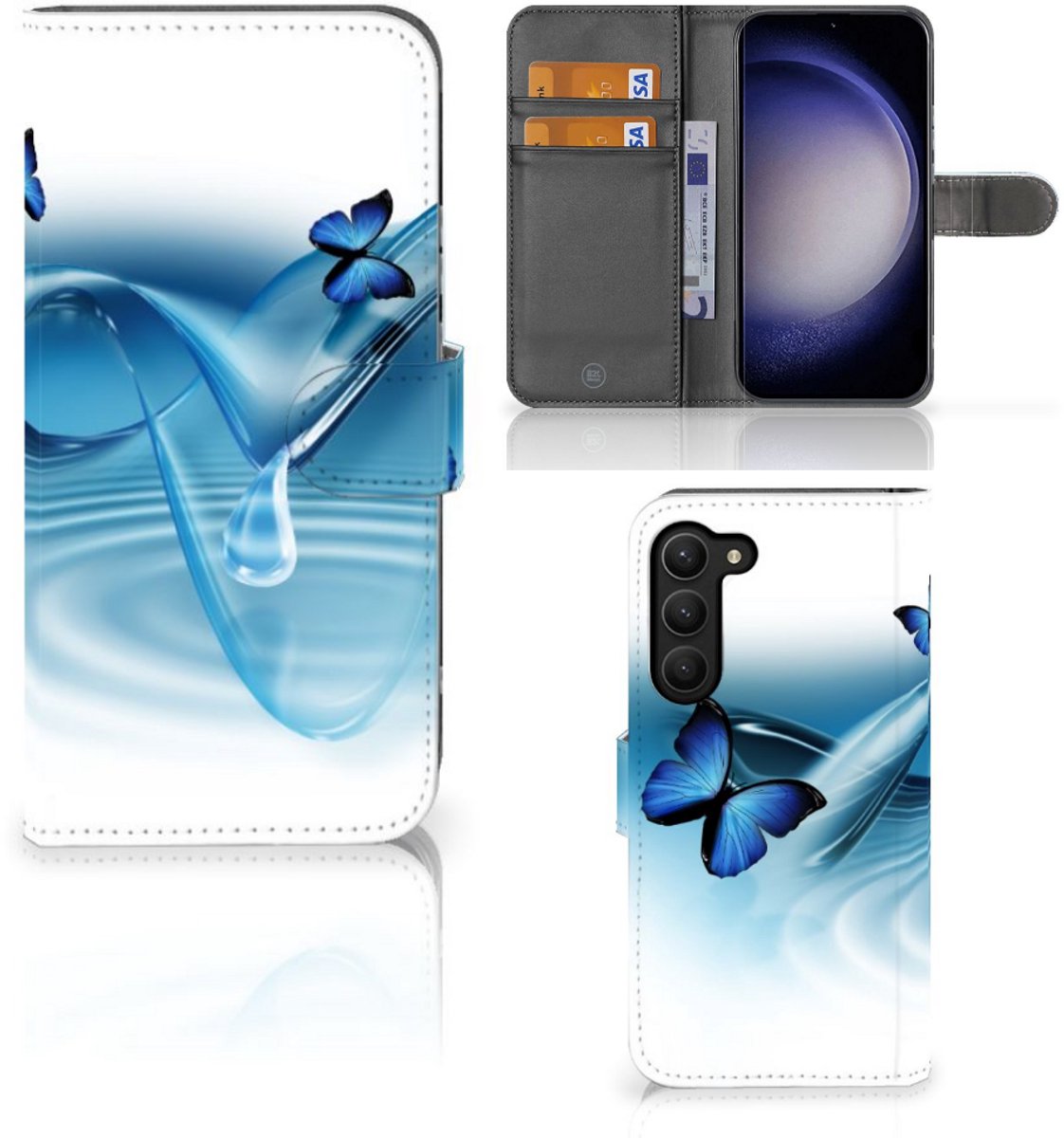 Samsung Galaxy S23 Plus Telefoonhoesje met Pasjes Vlinders