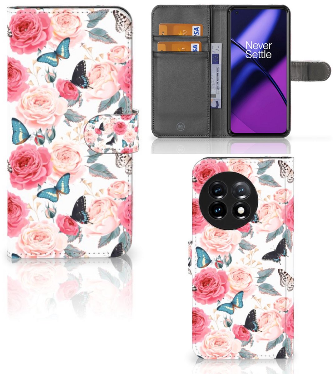 OnePlus 11 Hoesje Butterfly Roses