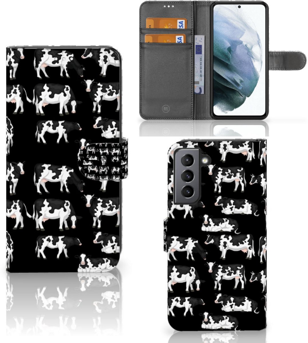 Samsung Galaxy S21 FE Telefoonhoesje met Pasjes Koetjes