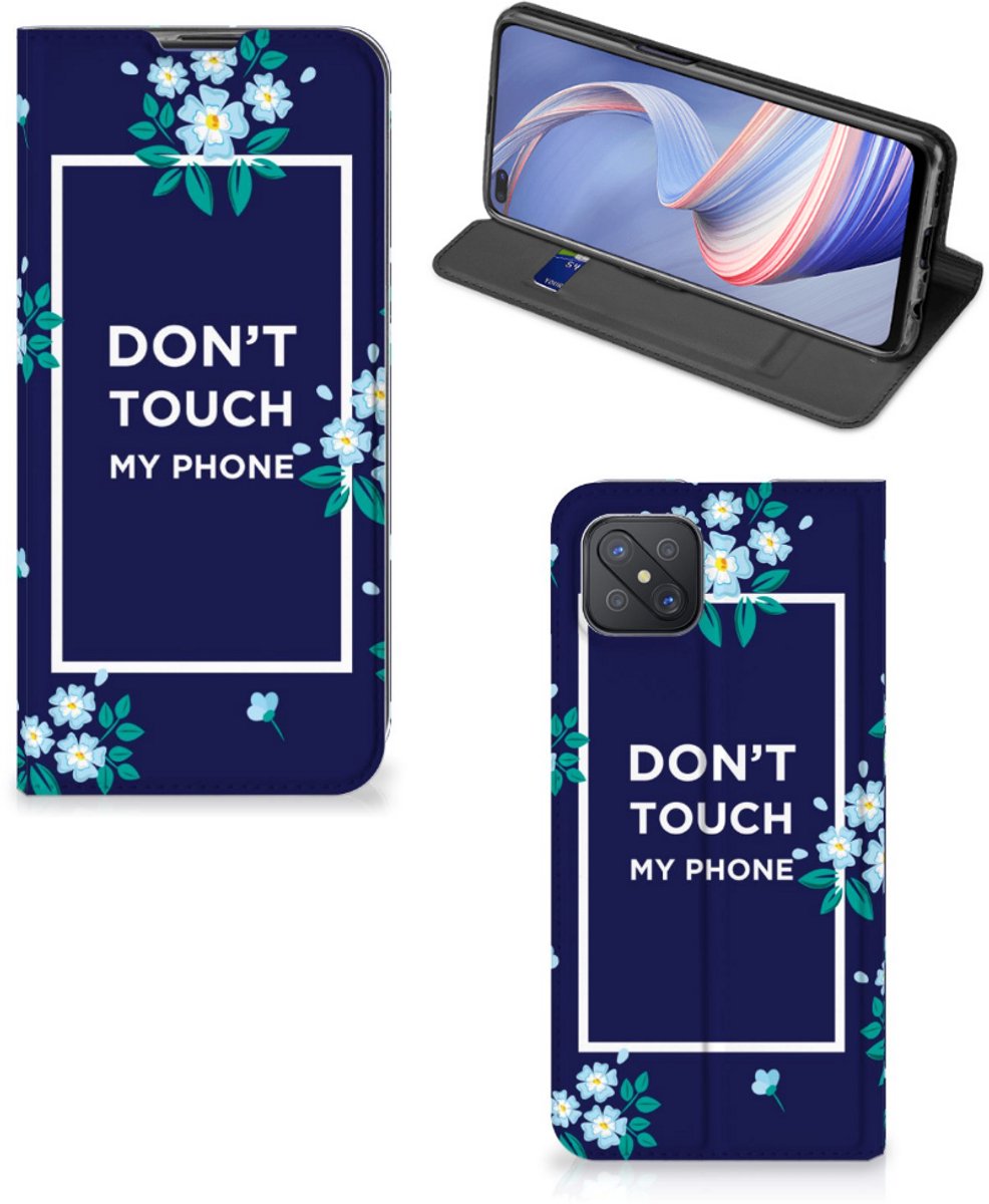 OPPO Reno4 Z 5G Design Case Flowers Blue DTMP