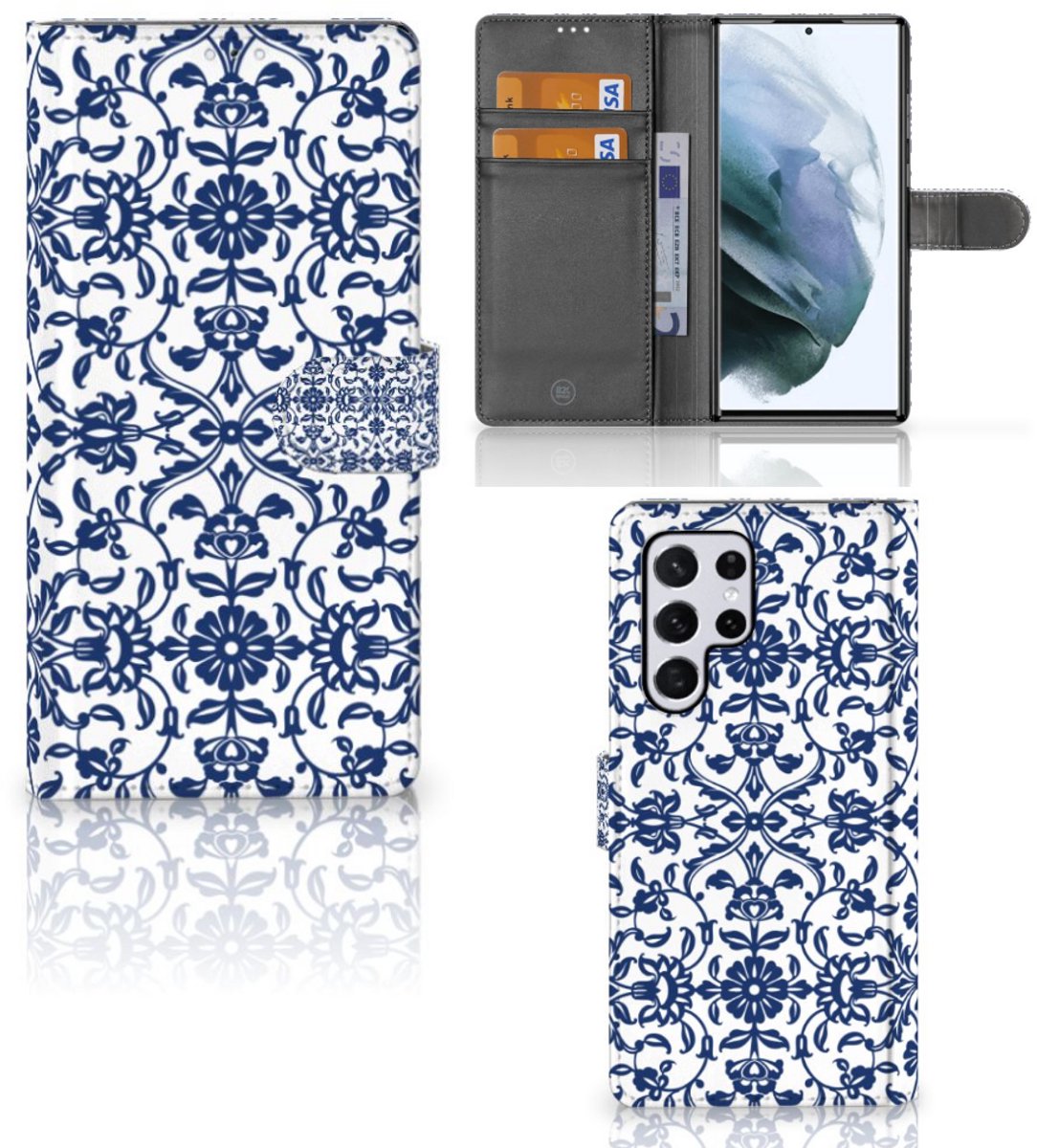 Samsung Galaxy S22 Ultra Hoesje Flower Blue