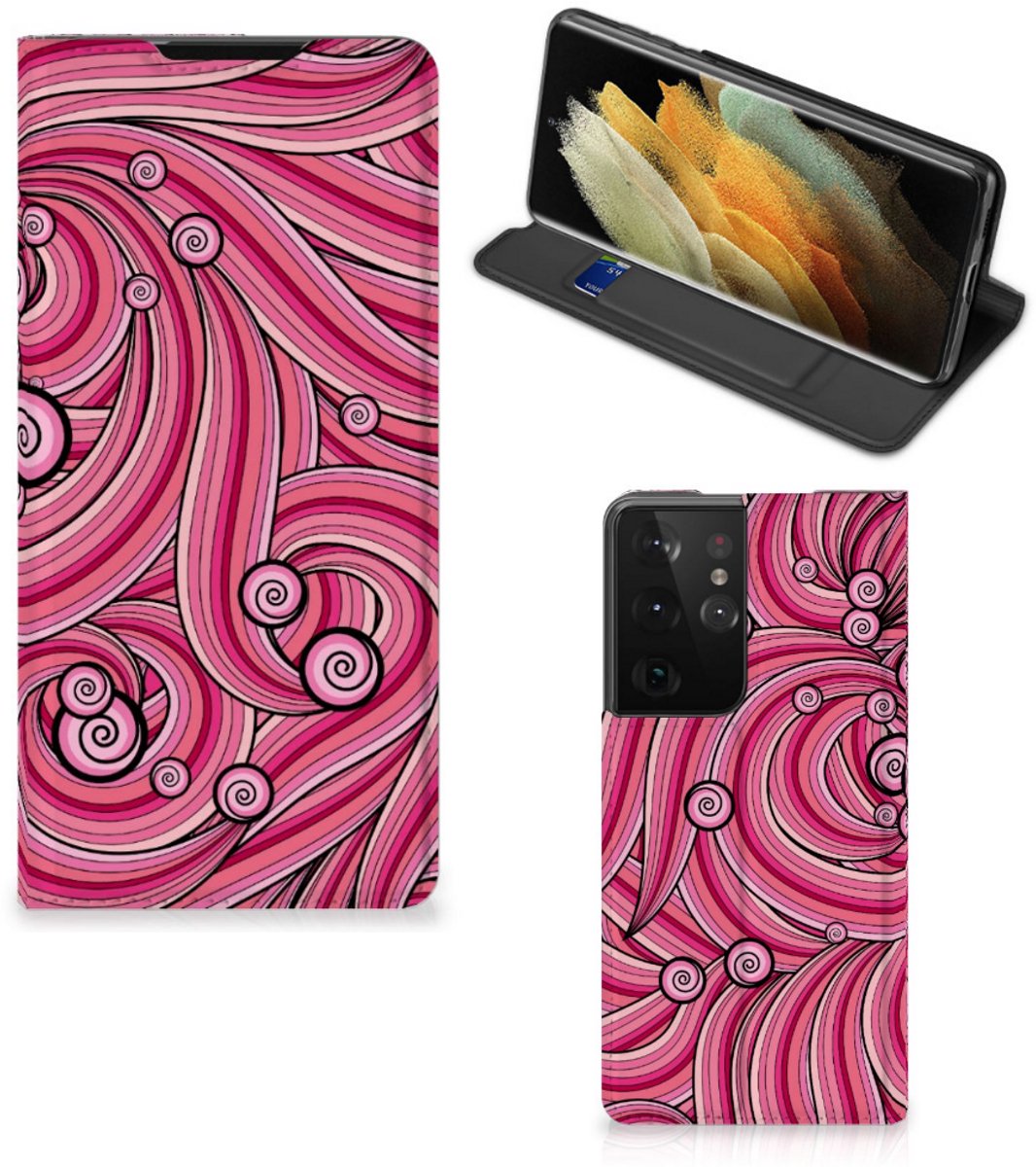 Samsung Galaxy S21 Ultra Bookcase Swirl Pink