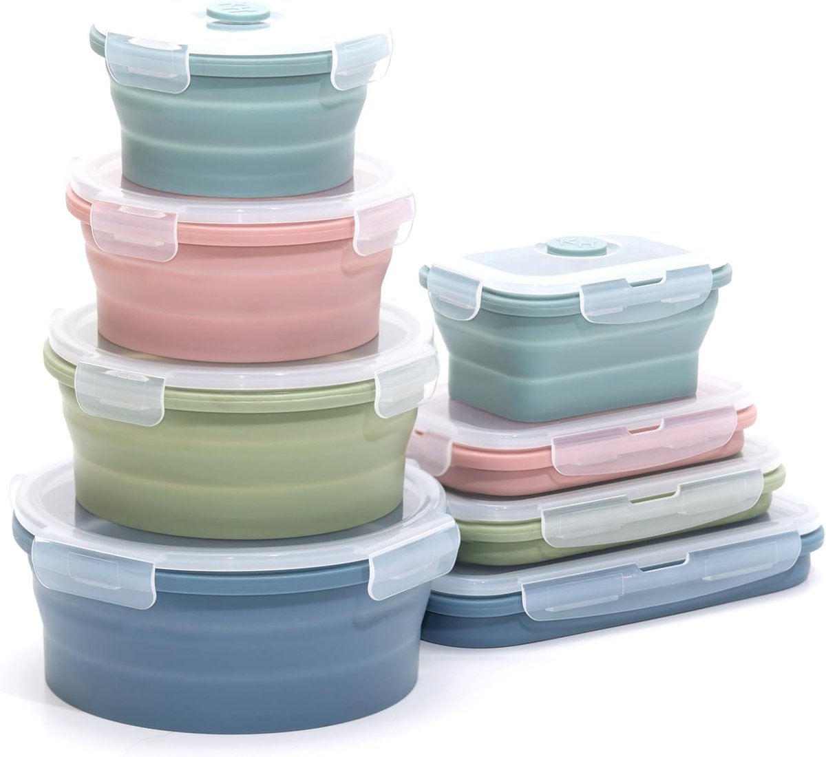 Opvouwbare Siliconen Voedsel Opslag Container Set - Ideaal voor Duurzame Voedselbewaring