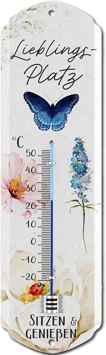 Thermo-bord voor buiten - Vintage tuinborden voor decoratie - Chill Lounge wanddecoratie - Metalen bord 8 x 28 cm