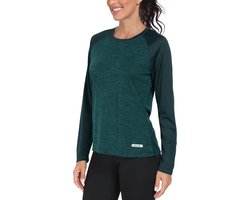 AjezMax Wandelshirt voor dames, uv-shirt, lange mouwen, loopshirt, UPF 50+, functioneel shirt, sneldrogend, outdoor, lange mouwen, licht, zomer T-shirt
