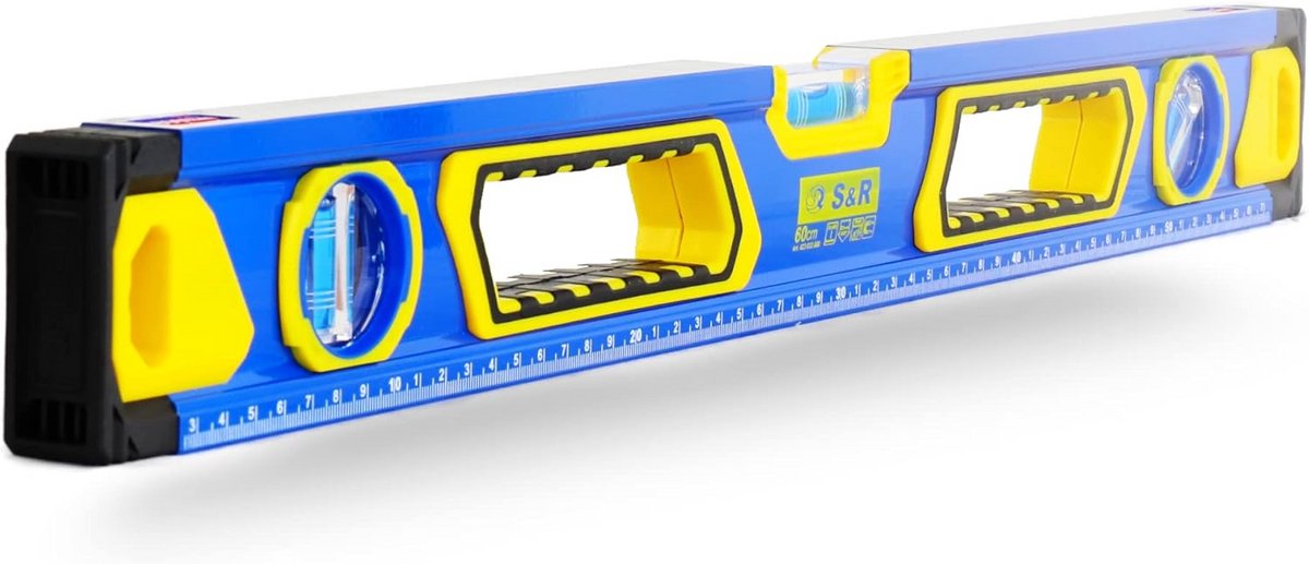 Aluminium Waterpas - Magnetisch met 3 Libellen - Horizontaal/Verticaal en 45 Graden
