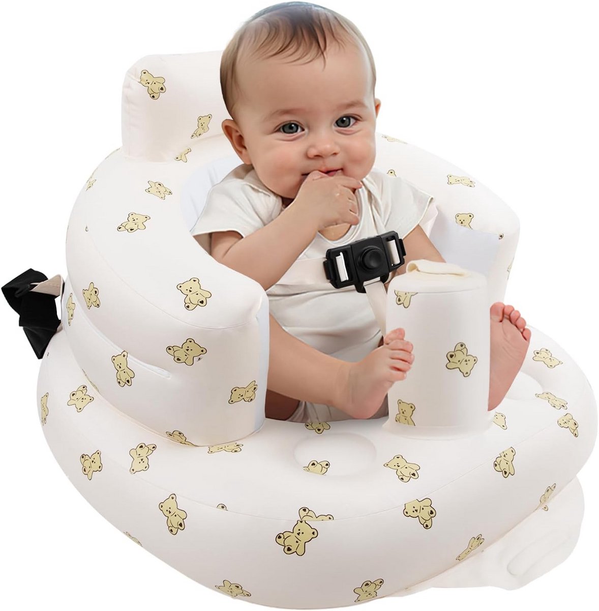 Opblaasbaar babyzitje met veiligheidsgordel voor baby's vanaf 3 maanden - Comfortabel en veilig babystoeltje