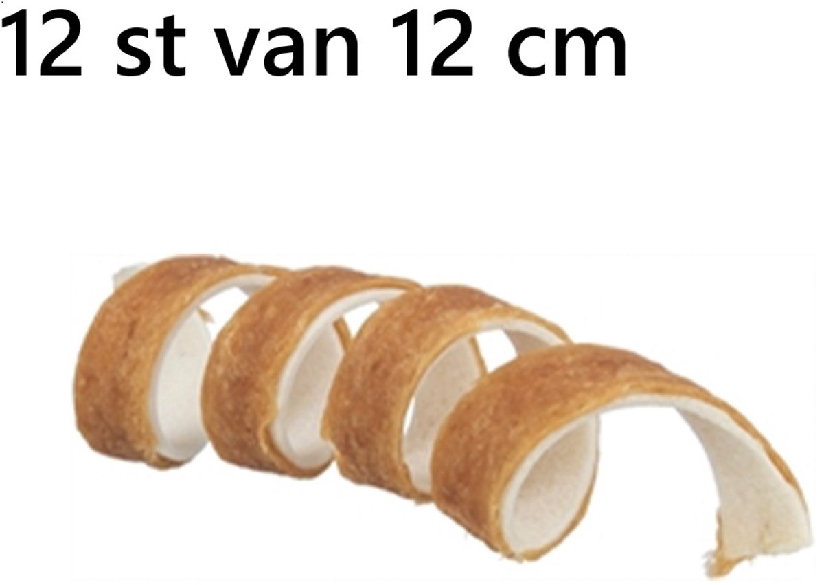 trixie - hondensnack - denta fun eend - curl - 12 st - 28% eend - en kauwhuid voor kleine hondjes
