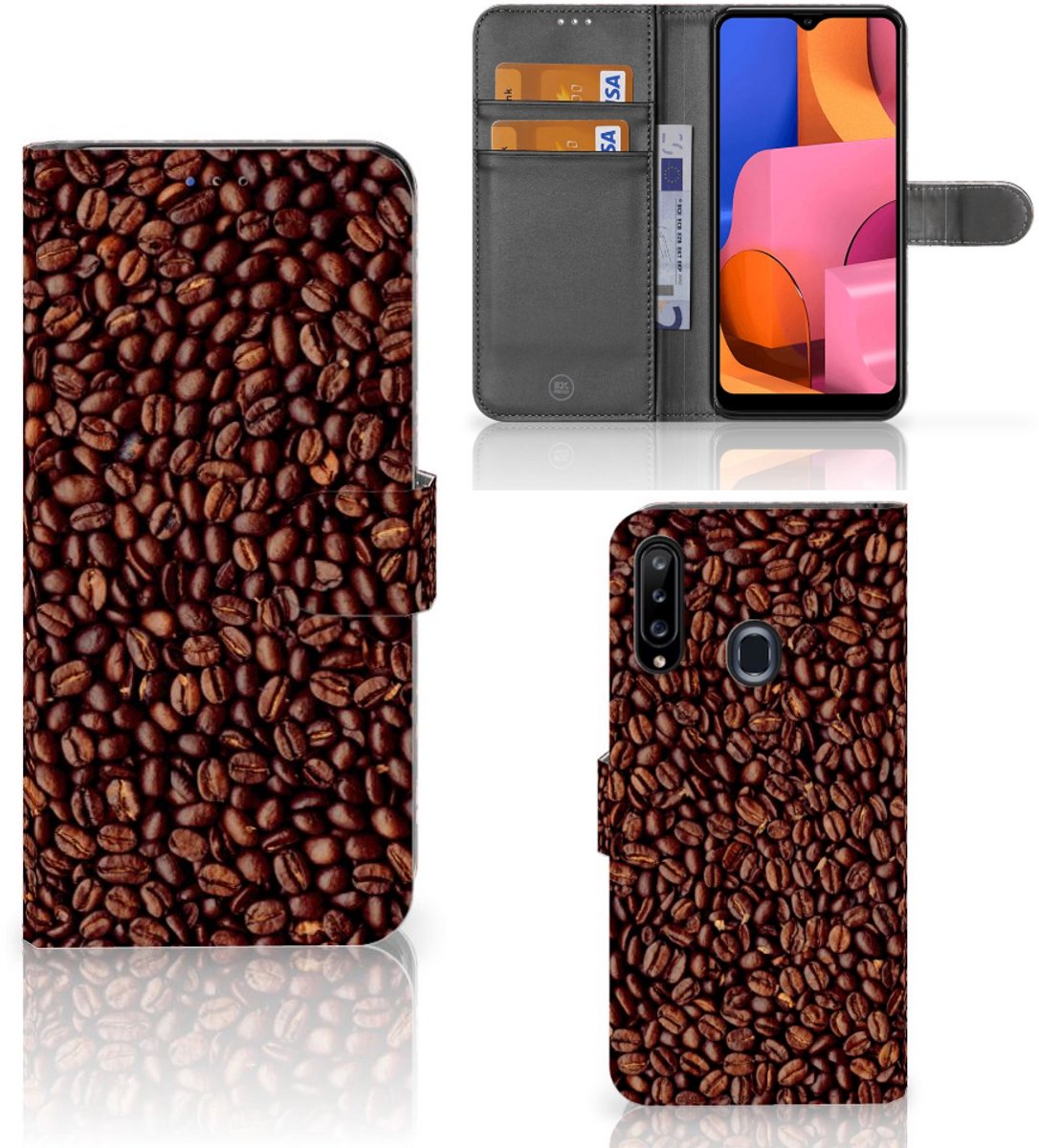 Boekhoesje voor Samsung Galaxy A20s Book Cover Koffiebonen