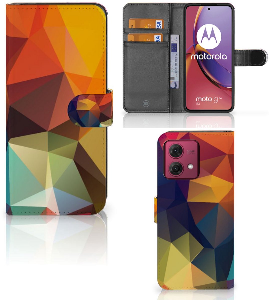 Motorola Moto G84 Book Case Polygon Color