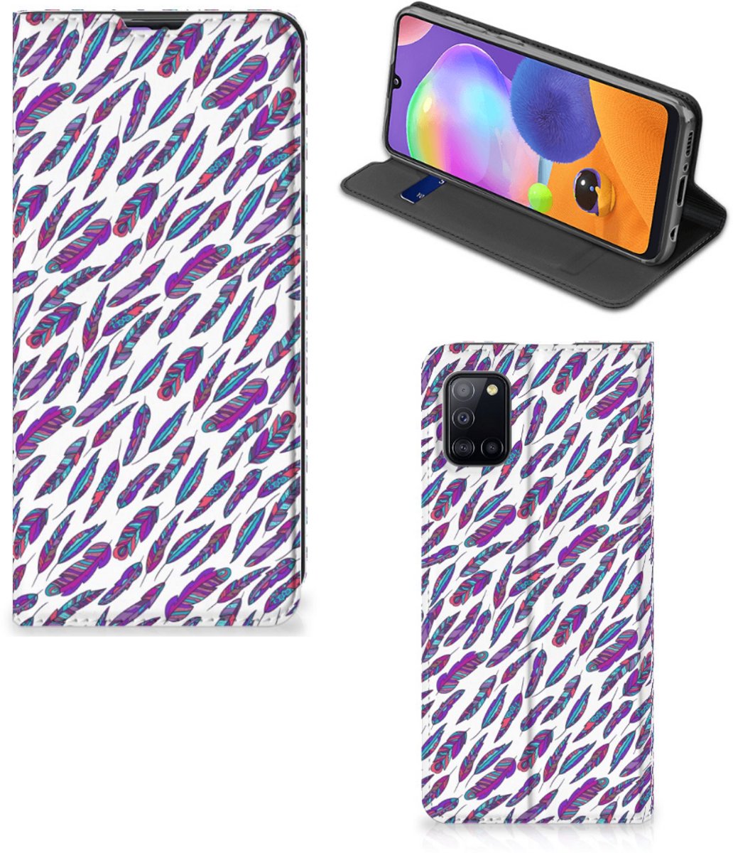 Samsung Galaxy A31 Hoesje met Magneet Feathers Color
