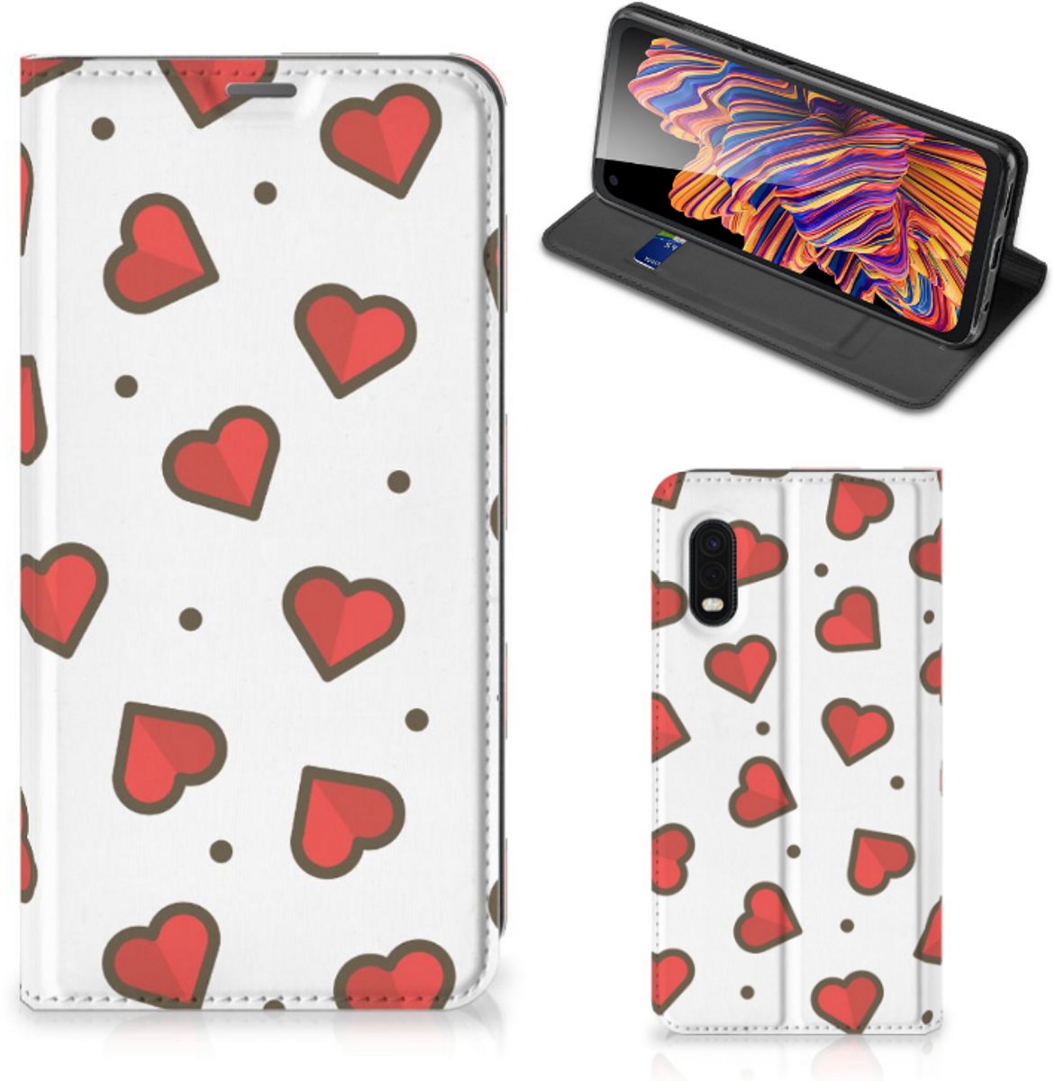 Samsung Xcover Pro Hoesje met Magneet Hearts