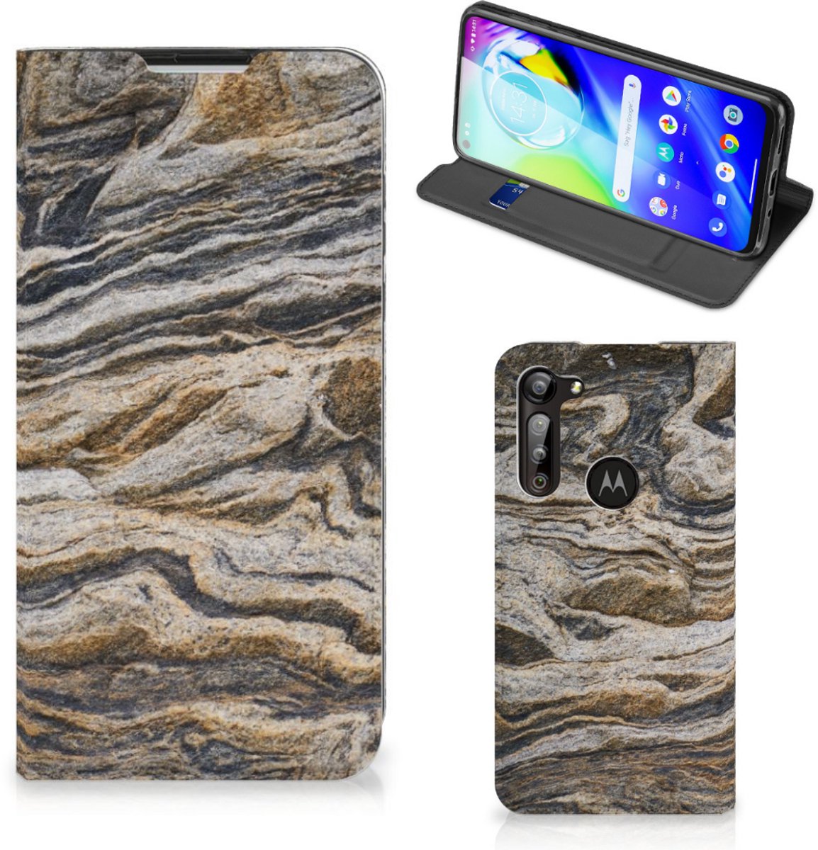 Motorola Moto G8 Power Standcase Steen