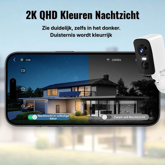 Beveiligingscamera Buiten Met AI Bewegingsdetectie - Bewakingscamera Draadloos Met Nachtzicht En 2-Weg Audio - Buitencamera Met 300° Rotatie En Oplaadbare Batterij - WiFi Camera Voor Slimme Huisbeveiliging van Merkloos — afbeelding 4