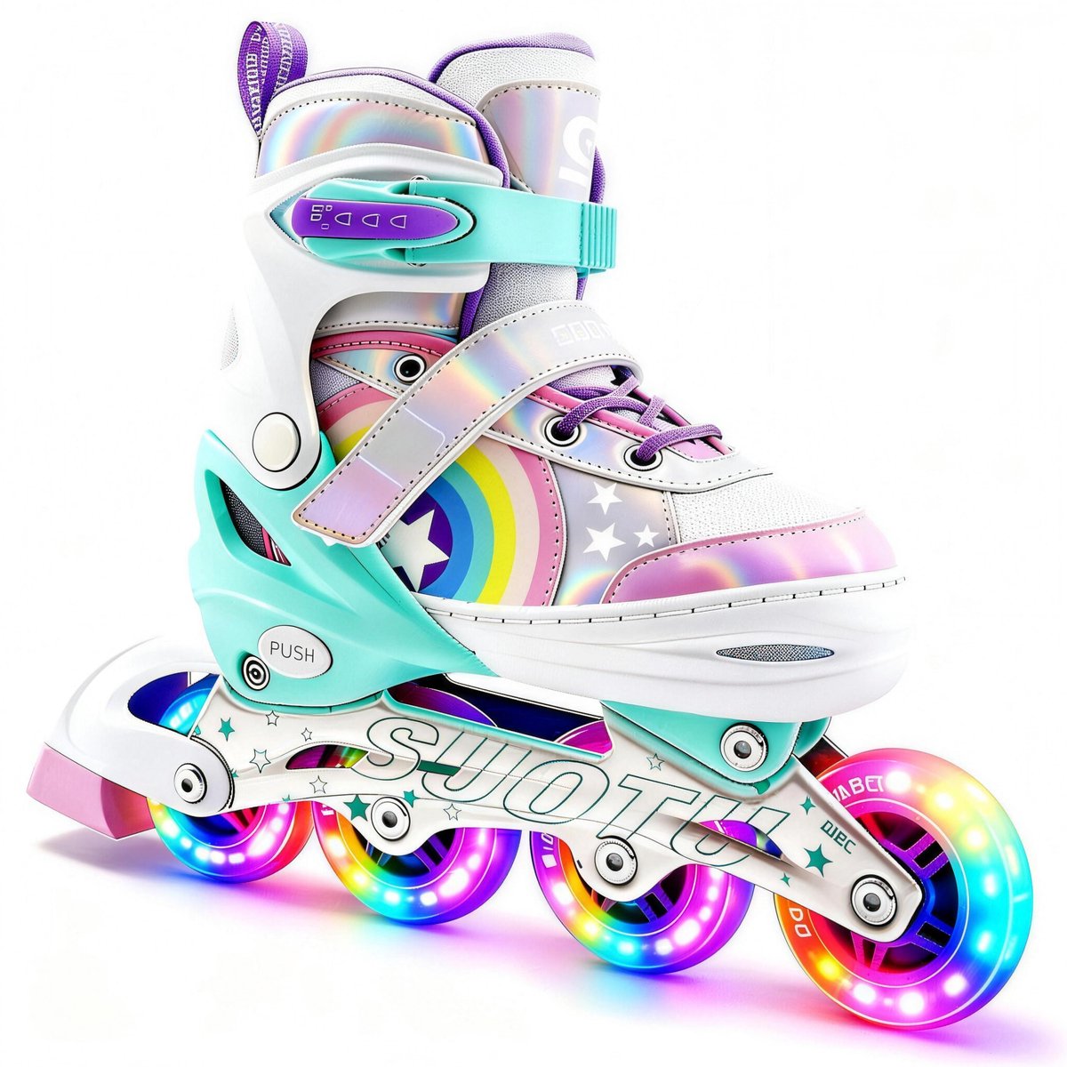 Suotu Skeelers Inlineskates Verstelbaar Skeelers meisjes en jongens Regenboog