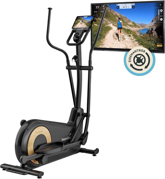 Skandika crosstrainer Carbon P24-RG - Elliptische trainer stil zonder stroom met generator, 16 weerstandsniveaus, tot 150 kg, computer gestuurd, elektronische weerstand, elliptische crosstrainer voor thuis
